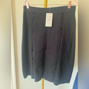 Sioni NWT Black Pencil Ribbed Stretch Skirt Large